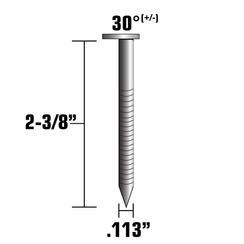 Metabo HPT 15203MHPT 2-3/8" x 0.113 Bright Ring Shank Round Head Offset Paper Nails | 2000 Count - Image 2
